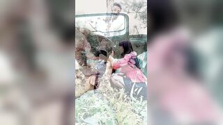 送小姨子回家的路上车上把她草了，激情户外口交大鸡巴回到车上扒光了干她， 叫的好骚主动上位大奶子乱晃